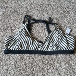 Athleta striped bikini top